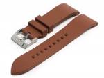Uhrenarmband 24mm mittelbraun Rubber FKM glatt matt mit EASY-CLICK Stegen (Schließenanstoß 22 mm)