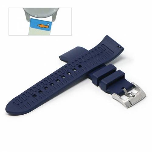 Uhrenarmband 23mm dunkelblau Rubber FKM glatt matt mit EASY-CLICK Stegen (Schlieenansto 22 mm) - Bild vergrern 