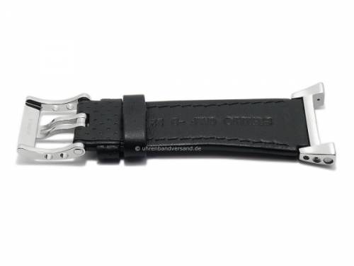 Ersatz-Uhrenarmband SEIKO Spezialansto Leder schwarz perforiert fr SNAA95P2, SNL043P2 etc. - Bild vergrern 