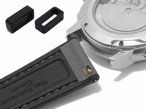Hybrid-Uhrband -Max Endurance Classic- 22mm mittelblau Anilin-Leder/Silikon Easy-Click STAILER (Schlieenanst. 20 mm) - Bild vergrern 