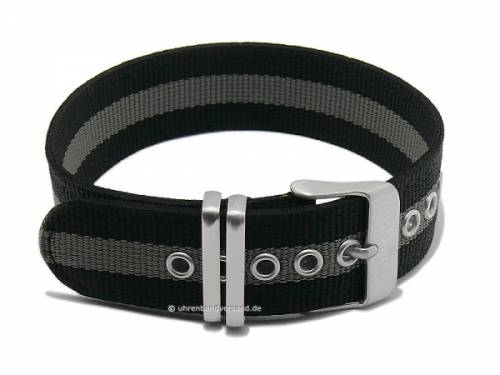 Ersatz-Uhrenarmband 19mm schwarz/grau Canvas/Textil Durchzugsband NATO-Style von s.Oliver  - Bild vergrern 