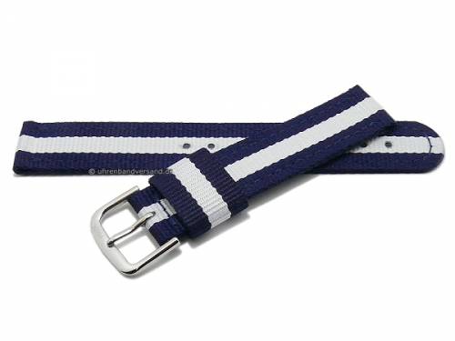 Uhrenarmband 16mm dunkelblau Canvas/Textil weier Streifen von s.Oliver - Bild vergrern 