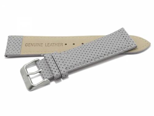 Original Ersatz-Uhrenarmband 22mm grau Leder perforiert abgenht von s.Oliver  - Bild vergrern 