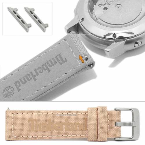 Uhrenarmband TIMBERLAND 20mm rosa Canvas mit Schnellwechsel-Federstegen & Adapter f�r Apple 38/40 mm - Bild vergr��ern 