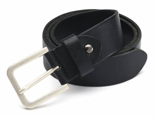 Lederg�rtel aus argentinischem Rindsleder schwarz - Gr��e 115 (Breite ca. 4 cm) - Bild vergr��ern 