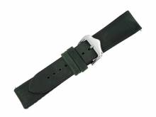 Hybrid-Uhrenarmband 20mm dunkelgrün Leder/Silikon glatt mit EASY-CLICK-Stegen von PEBRO Premium (Schließenanstoß 18 mm)