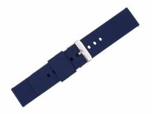 Uhrenarmband 20mm blau Silikon glatt matt mit Schnellwechsel-Stegen (Schließenanstoß 20 mm)