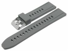 PREISTIPP: Uhrenarmband EASY-CLICK 24mm grau Silikon mit Schnellwechsel-Stegen (Schließenanstoß 22 mm)
