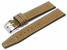 Uhrenarmband Nevada 20mm mittelbraun Leder helle Naht rustikal MADE IN GERMANY von DI-MODELL (Schließenanstoß 20 mm)