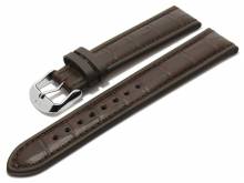 Uhrenarmband Imperator 19mm dunkelbraun MADE IN GERMANY Leder Alligator-Prägung von DI-MODELL (Schließenanstoß 18 mm)