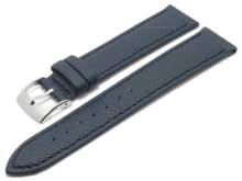 Uhrenarmband Fancy Classic 22mm mittelblau Leder genarbt matt abgenäht von BARINGTON (Schließenanstoß 20 mm)