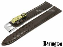 Uhrenarmband XL 22mm dunkelbraun echt Alligator abgenäht von BARINGTON (Schließenanstoß 20 mm)