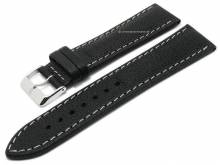 Uhrenarmband 22mm schwarz Barington Wasserbüffel (Schließenanstoß 20 mm)