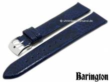 Uhrenarmband 20mm dunkelblau echt Straußen-Bein von BARINGTON (Schließenanstoß 18 mm)