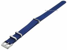 Uhrenarmband Field Cotton 18mm dunkelblau Textil/Nylon Durchzugsband im NATO-Style von FLUCO (Schließenanstoß 18 mm)