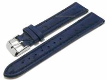 Uhrenarmband 20mm dunkelblau echt Strauß (Schließenanstoß 18 mm)