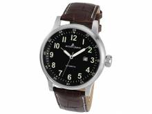 ABVERKAUF: Automatik-Herrenuhr Porto Automatik Ziffernblatt schwarz Lederband von Jacques Lemans (*JL*HU*)