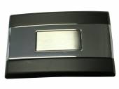 Gürtelschließe Metall schwarz/silberfarben Business-Look passend für Gürtelbreite 35 mm