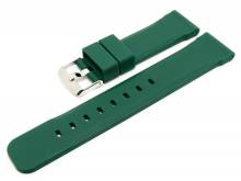Uhrenarmband 18mm dunkelgrün Silikon glatte Oberfläche robust (Schließenanstoß 16 mm)