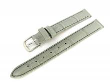 Uhrenarmband Alligator Elegance 12mm grau Alligator-Prägung (Schließenanstoß 12 mm)