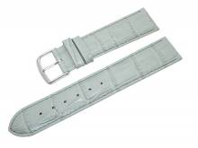 Uhrenarmband Alligator Elegance 16mm grau Alligator-Prägung (Schließenanstoß 16 mm)