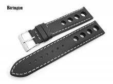 Uhrenarmband Racing 22mm schwarz Rindleder von Barington (Schließenanstoß 20 mm)