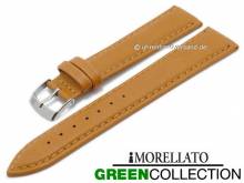 Uhrenarmband Agrifoglio 18mm hellbraun Synthetik glatt abgenäht GREEN COLLECTION von MORELLATO (Schließenanstoß 16 mm)