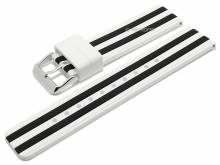 Meyhofer EASY-CLICK Uhrenarmband Savanna 22mm weiß Silikon schwarze Streifen sportiv (Schließenanstoß 22 mm)
