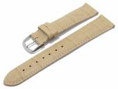 Meyhofer EASY-CLICK Uhrenarmband Sacaton 19mm beige Leder Alligator-Prägung abgenäht (Schließenanstoß 18 mm)