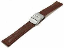 Meyhofer EASY-CLICK Uhrenarmband Tomoka 22mm dunkelbraun Leder Alligator-Prägung Faltschließe (Schließenanstoß 20 mm)