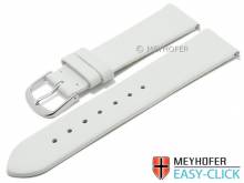 Meyhofer EASY-CLICK Uhrenarmband XS Tampa 22mm weiß Leder glatt ohne Naht (Schließenanstoß 20 mm)
