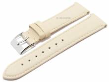 Meyhofer EASY-CLICK Uhrenarmband XS Ecola 22mm beige Leder vegetabil genarbt abgenäht (Schließenanstoß 20 mm)