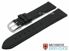 Meyhofer EASY-CLICK Uhrenarmband XS Clarington 16mm schwarz echt Hirsch-Leder genarbt (Schließenanstoß 14 mm)