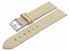 Meyhofer EASY-CLICK Uhrenarmband Santos 22mm beige Leder Kroko-Prägung abgenäht (Schließenanstoß 20 mm)