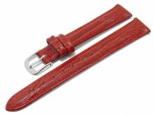 Meyhofer EASY-CLICK Uhrenarmband Mendoza 12mm rot Leder Teju-Prägung abgenäht (Schließenanstoß 12 mm)