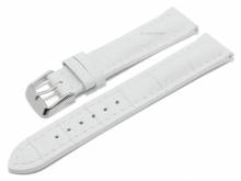 Meyhofer EASY-CLICK Uhrenarmband Lanus 22mm weiß Leder Alligator-Prägung helle Naht (Schließenanstoß 20 mm)