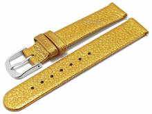 Meyhofer EASY-CLICK Uhrenarmband XS Prado 12mm goldfarben-metallic Leder ohne Bandnaht (Schließenanstoß 12 mm)