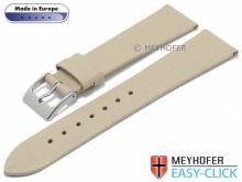 Meyhofer EASY-CLICK Uhrenarmband Garda 22mm beige Leder Saffiano-Struktur ohne Naht (Schließenanstoß 18 mm)