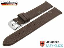 Uhrenarmband Meyhofer EASY-CLICK Furth 16mm dunkelbraun Leder genarbt (Schließenanstoß 16 mm)