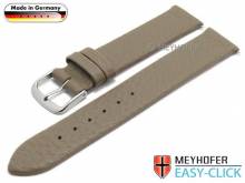 Uhrenarmband Meyhofer EASY-CLICK Furth 22mm taupe Leder genarbt (Schließenanstoß 20 mm)