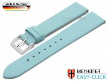Meyhofer EASY-CLICK Uhrenarmband XS Weser 18mm hellblau Leder glatt ohne Naht (Schließenanstoß 18 mm)