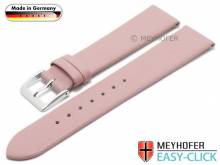 Meyhofer EASY-CLICK Uhrenarmband Donau 22mm rosa Leder glatt ohne Naht (Schließenanstoß 18 mm)