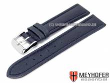 Uhrenarmband Varberg 22mm dunkelblau Leder genarbt abgenäht von MEYHOFER (Schließenanstoß 20 mm)
