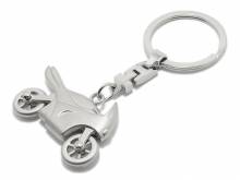 Schlüsselanhänger/Taschenanhänger Motorrad Metall silberfarben matt mit Schlüsselring