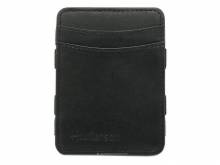 Geldbörse klein/Magic Coin Wallet aus Leder schwarz mit RFID Schutz