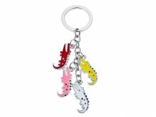 Schlüsselanhänger/Taschenanhänger Krokodile Metall rot/weiß/gelb/pink etc. mit Schlüsselring