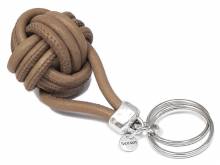 Schlüssel-Anhänger Knoten Leder hellbraun handgemacht mit 2 Schlüsselringen