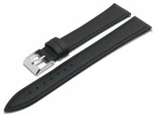 Uhrenarmband XXL Vitov 20mm schwarz Leder glatt matt abgenäht superlang mit EASY-CLICK (Schließenanstoß 16 mm)