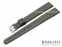 Uhrarmband Diplomat Clip XL 12mm fester Steg steingrau glatt e. Leder RIOS (Schließenanstoß 10 mm)