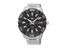 ABVERKAUF: Automatik-Herrenuhr silberfarben Ziffernblatt schwarz von SEIKO 5 (*SE*HU*)